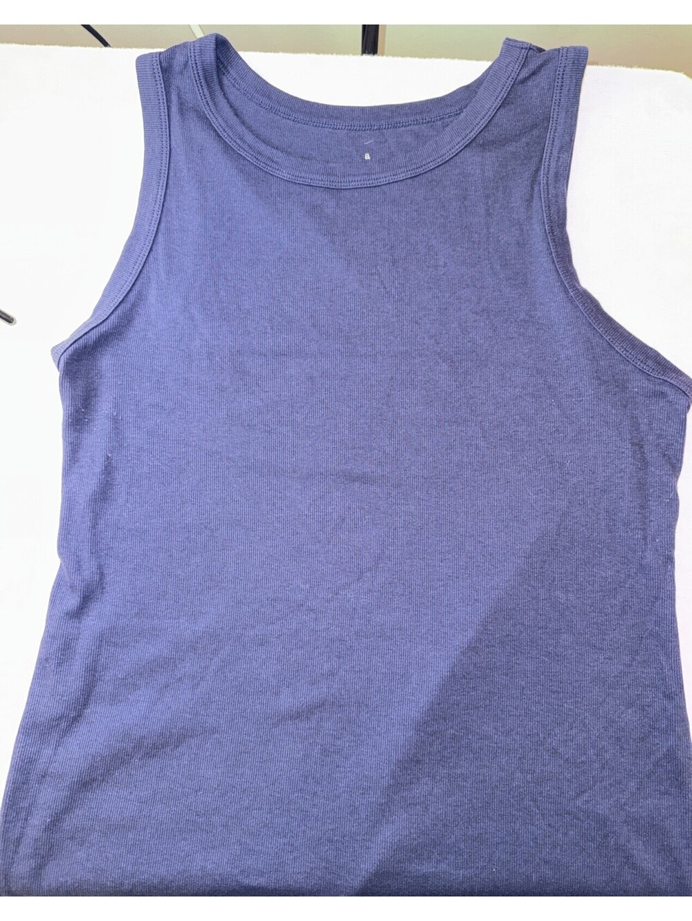 A New Day Navy Blue Ribbed Tank Top Women’s XX-Large XXL Cotton Blend High Neck